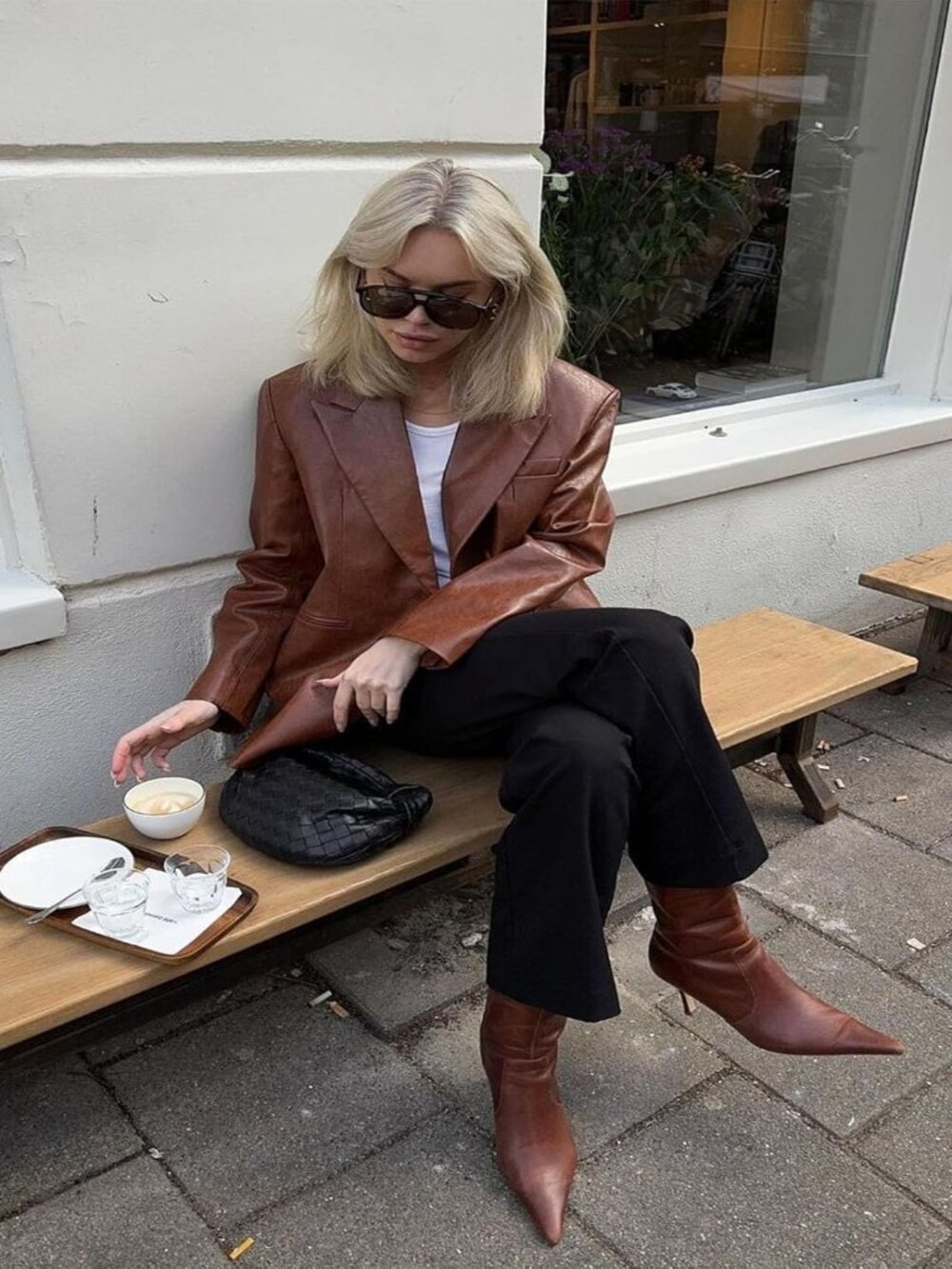 Women's A-brown Mid Calf Boots Pointed Toe Stiletto Heels Fall Side Zipper - Picture 3 of 7